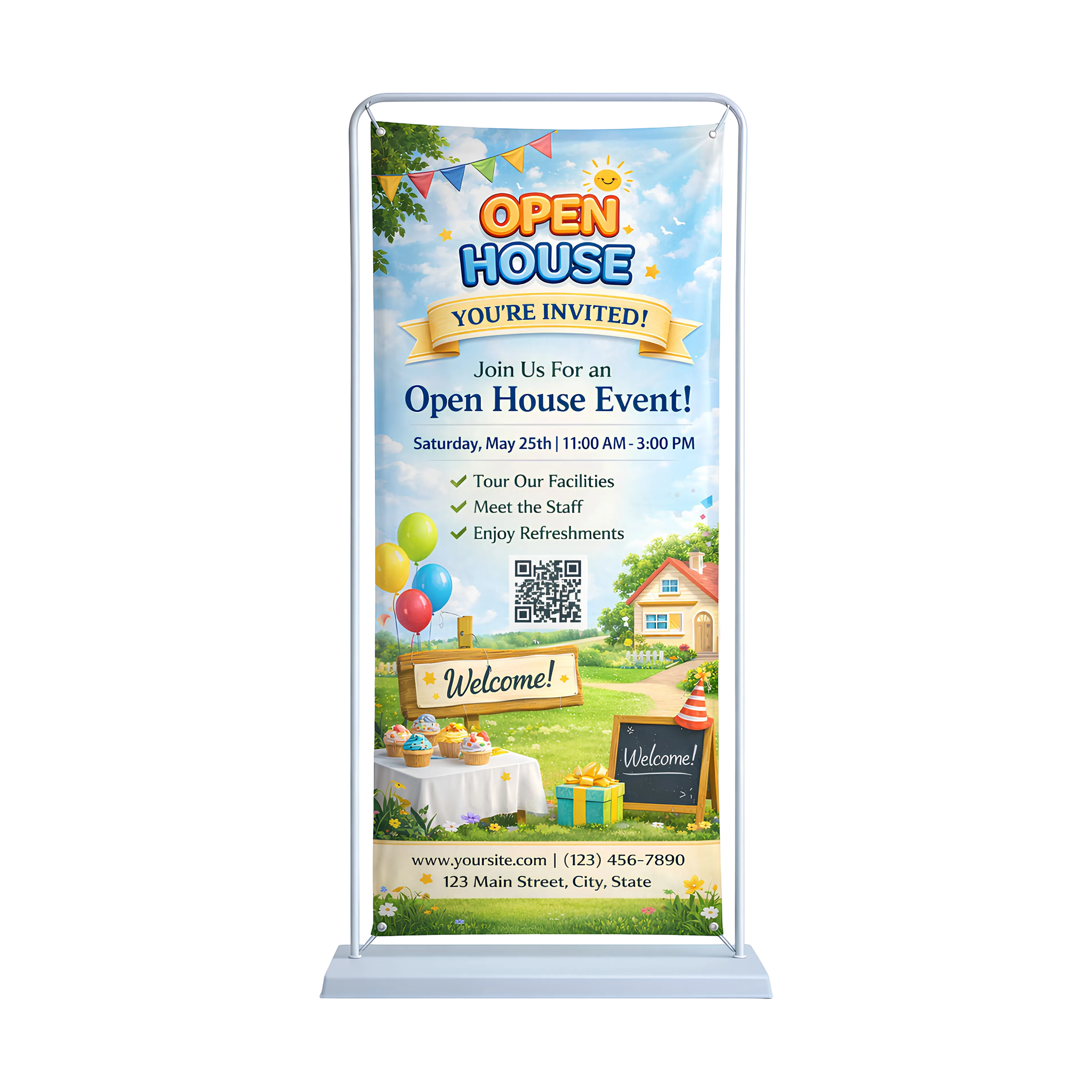 Door Frame Banner Stand